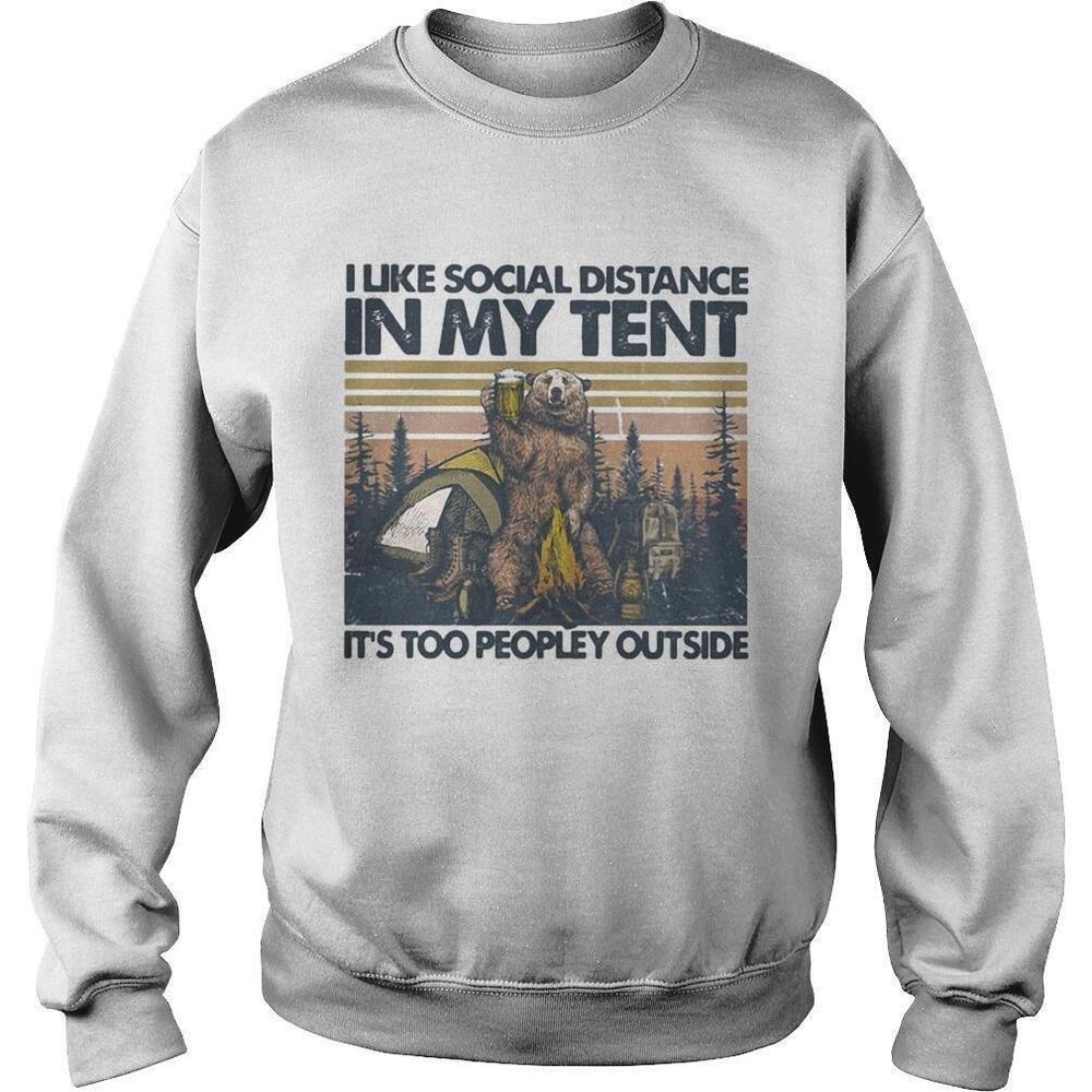 Bear Camping I Like Social Distance Graphic Sweatshirt